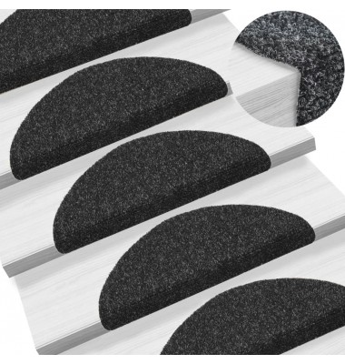  Lipnūs laiptų kilimėliai, 10vnt., juodi, 56x17x3cm - Laiptų kilimėliai - 1