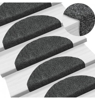  Lipnūs laiptų kilimėliai, 10vnt., tamsiai pilki, 65x21x4cm - Laiptų kilimėliai - 1