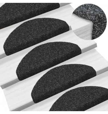  Lipnūs laiptų kilimėliai, 10vnt., juodi, 65x21x4cm - Laiptų kilimėliai - 1