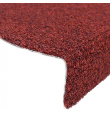  Lipnūs laiptų kilimėliai, 5vnt., raudonos spalvos, 65x21x4cm - Laiptų kilimėliai - 5
