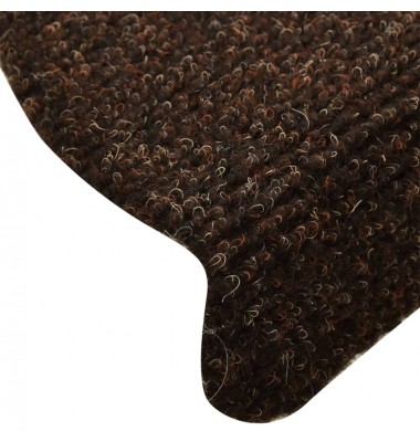  Lipnūs laiptų kilimėliai, 5vnt., rudos spalvos, 65x21x4cm - Laiptų kilimėliai - 7