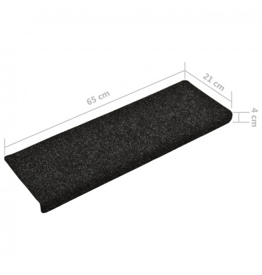  Laiptų kilimėliai, 10vnt., juodi, 65x25cm, perforuoti adatomis - Laiptų kilimėliai - 8