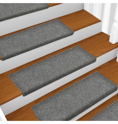  Laiptų kilimėliai, 5vnt., pilki, 65x25cm, perforuoti adatomis - Laiptų kilimėliai - 5