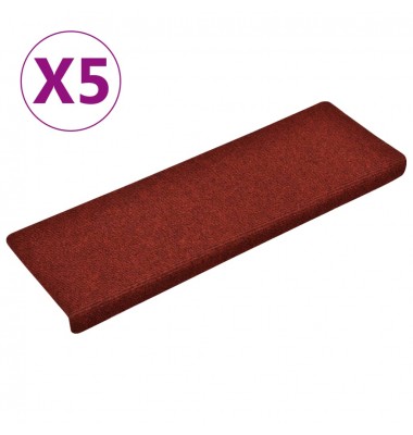  Laiptų kilimėliai, 5vnt., tamsiai raudoni, 65x25cm - Laiptų kilimėliai - 2