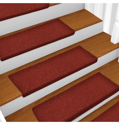  Laiptų kilimėliai, 5vnt., tamsiai raudoni, 65x25cm - Laiptų kilimėliai - 5