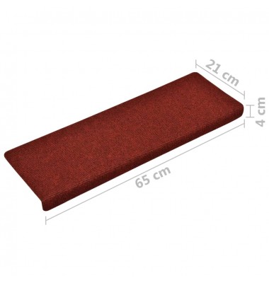  Laiptų kilimėliai, 5vnt., tamsiai raudoni, 65x25cm - Laiptų kilimėliai - 8