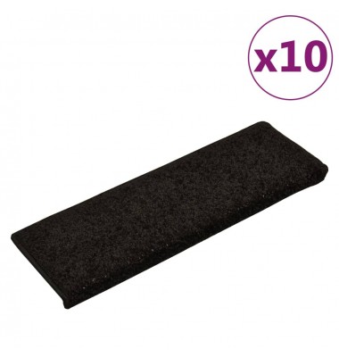  Laiptų kilimėliai, 10vnt., juodos spalvos, 65x25cm - Laiptų kilimėliai - 2