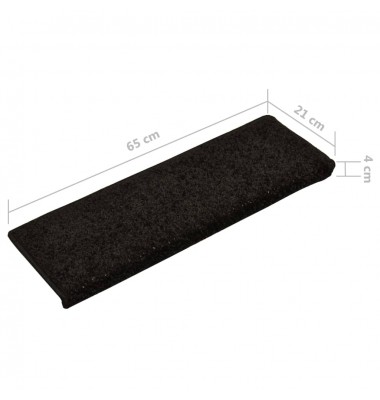  Laiptų kilimėliai, 10vnt., juodos spalvos, 65x25cm - Laiptų kilimėliai - 7