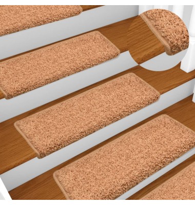  Laiptų kilimėliai, 10vnt., rudos spalvos, 65x25cm - Laiptų kilimėliai - 1