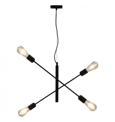  Lubinis šviestuvas su kaitrinėmis lemputėmis, juodas, 2W, E27 - Šviestuvai - 1
