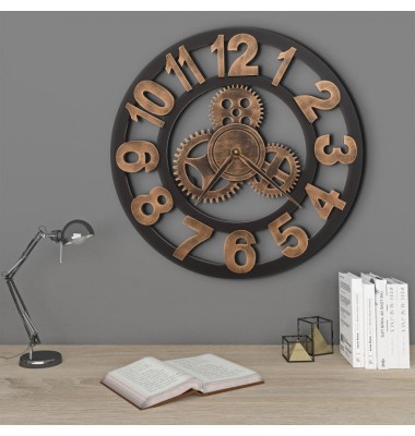  Sieninis laikrodis, auksinės ir juodos spalvos, 58 cm, metalas - Laikrodžiai - 1