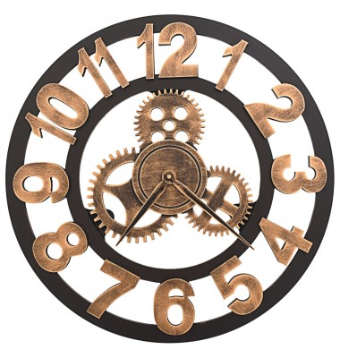  Sieninis laikrodis, auksinės ir juodos spalvos, 58 cm, metalas - Laikrodžiai - 2