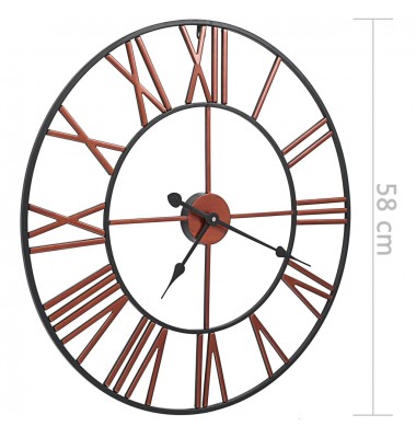  Sieninis laikrodis, raudonos spalvos, 58 cm, metalas - Laikrodžiai - 6