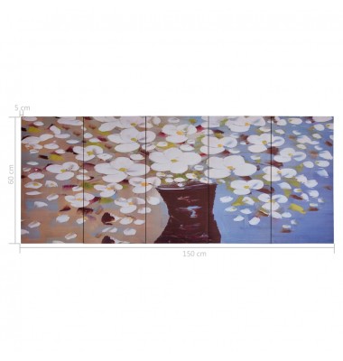  Paveikslas ant drobės, įvairių spalvų, 150x60cm, gėlės vazoje - Meno kūriniai - 4