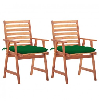  Lauko valgomojo kėdės su pagalvėlėmis, 2vnt., akacijos masyvas - Lauko kėdės - 1
