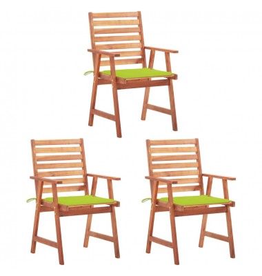  Lauko valgomojo kėdės su pagalvėlėmis, 3vnt., akacijos masyvas - Lauko kėdės - 1