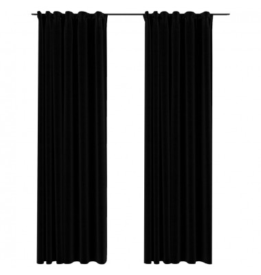  Naktinės užuolaidos su kabliukais, 2vnt., juodos, 140x245cm - Užuolaidos - 2