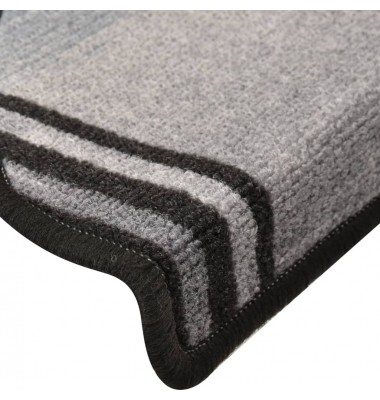  Lipnūs laiptų kilimėliai, 15vnt., juodas ir pilkas, 65x21x4cm - Laiptų kilimėliai - 6