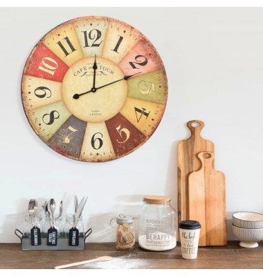  Sieninis laikrodis, 60 cm, spalvotas, vintažinio dizaino - Laikrodžiai - 1