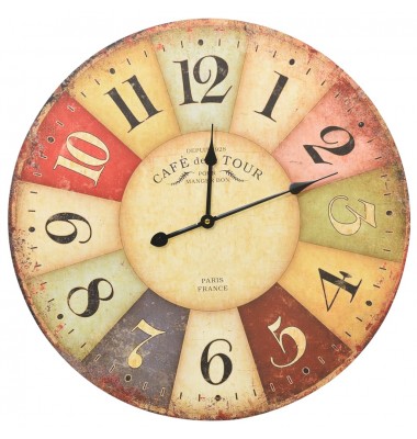  Sieninis laikrodis, 60 cm, spalvotas, vintažinio dizaino - Laikrodžiai - 2