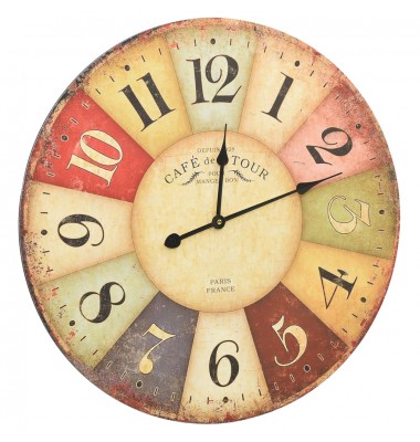  Sieninis laikrodis, 60 cm, spalvotas, vintažinio dizaino - Laikrodžiai - 3
