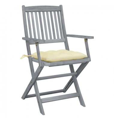  Sulankstomos lauko kėdės su pagalvėmis, 4vnt., akacijos masyvas - Lauko kėdės - 3