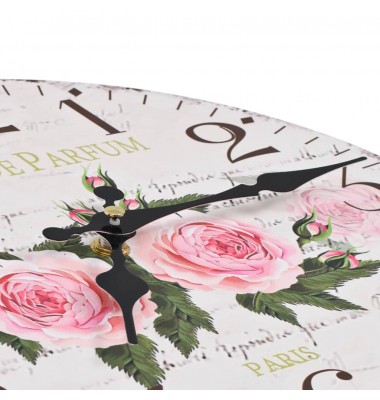  Sieninis laikrodis virtuvei, 30 cm, vintažinio diz., su gėlėmis - Laikrodžiai - 4