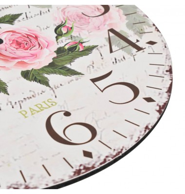  Sieninis laikrodis virtuvei, 30 cm, vintažinio diz., su gėlėmis - Laikrodžiai - 5