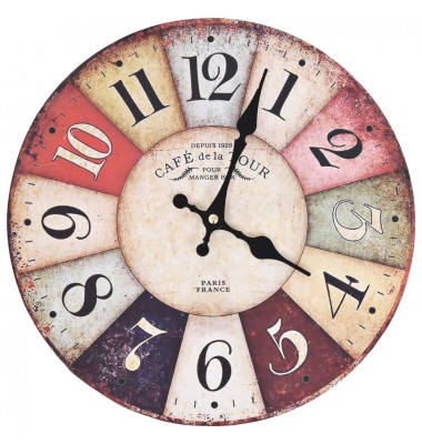  Sieninis laikrodis, 30 cm, spalvotas, vintažinio dizaino - Laikrodžiai - 2