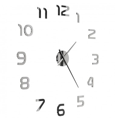  Sieninis laikrodis, sidabr. sp., 100cm, mod. diz., 3D, XXL - Laikrodžiai - 3
