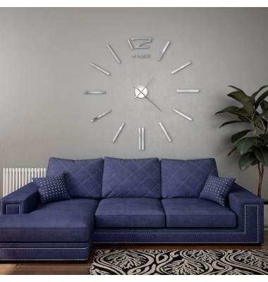  Sieninis laikrodis, sidabr. sp., 100cm, mod. diz., 3D, XXL - Laikrodžiai - 1