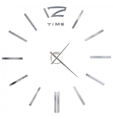  Sieninis laikrodis, sidabr. sp., 100cm, mod. diz., 3D, XXL - Laikrodžiai - 3