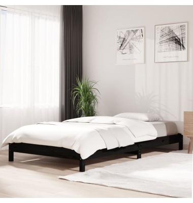  Sudedama lova, juoda, 100x200cm, pušies medienos masyvas - Lovos - 1