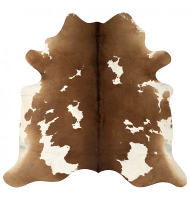 Natūralios karvės odos kilimas, rudos+baltos spalvos, 150x170cm - Kilimai - 1