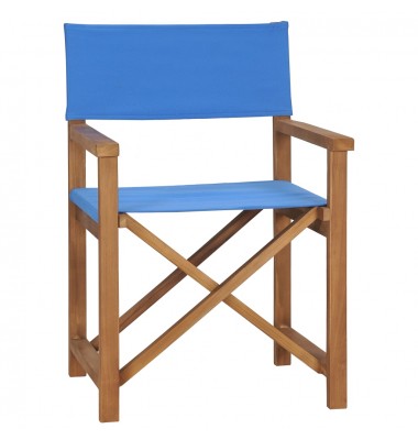  Režisieriaus kėdės, 2vnt., mėlynos, tikmedžio medienos masyvas - Lauko kėdės - 3
