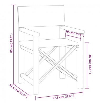  Režisieriaus kėdės, 2vnt., mėlynos, tikmedžio medienos masyvas - Lauko kėdės - 10