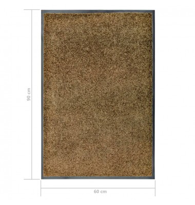  Durų kilimėlis, rudos spalvos, 60x90cm, plaunamas - Durų, virtuvės kilimai - 6
