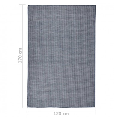  Lauko kilimėlis, mėlynos spalvos, 120x170cm, plokščio pynimo - Kilimai - 6