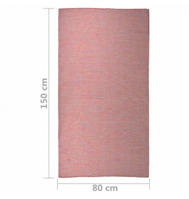  Lauko kilimėlis, raudonos spalvos, 80x150cm, plokščio pynimo - Kilimai - 6