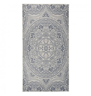  Lauko kilimėlis, mėlynos spalvos, 80x150cm, plokščio pynimo - Kilimai - 1