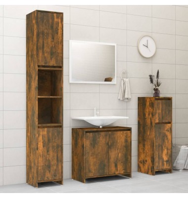 Vonios spintelė, dūminio ąžuolo, 30x30x95cm, apdirbta mediena - Vonios spintelės, veidrodžiai - 10