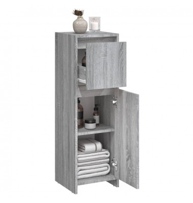Vonios spintelė, pilka ąžuolo, 30x30x95cm, apdirbta mediena - Vonios spintelės, veidrodžiai - 7