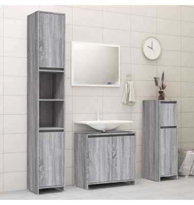 Vonios spintelė, pilka ąžuolo, 30x30x95cm, apdirbta mediena - Vonios spintelės, veidrodžiai - 10