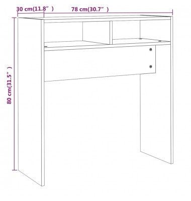  Konsolinis staliukas, dūminio ąžuolo, 78x30x80cm, mediena - Žurnaliniai staliukai - 7