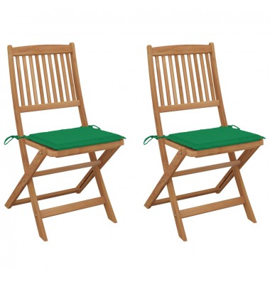  Sulankstomos sodo kėdės su pagalvėmis, 2vnt., akacijos masyvas - Lauko kėdės - 1