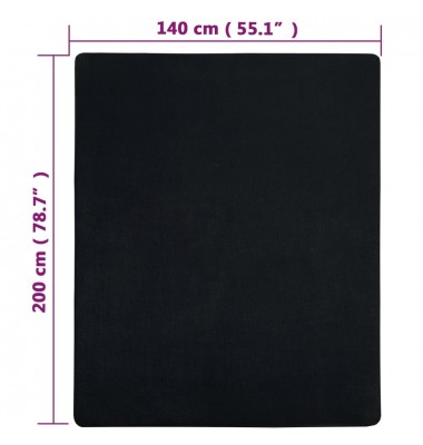  Trikotažinė paklodė su guma, juoda, 140x200cm, medvilnė - Patalynė - 5
