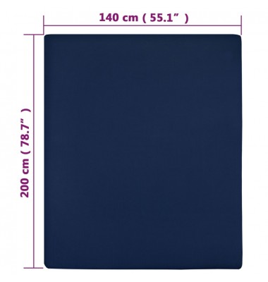  Trikotažinė paklodė su guma, mėlyna, 140x200cm, medvilnė - Patalynė - 4