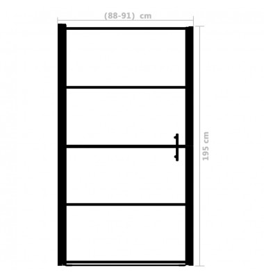  Dušo durys, juodos, 91x195cm, grūdintas stiklas, matinės - Dušo kabinos, durys - 5
