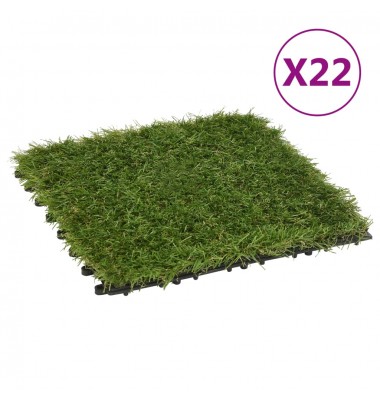  Dirbtinės žolės plytelės, 22vnt., žalios spalvos, 30x30cm  - Dirbtiniai augalai - 1