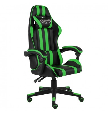 Žaidimų kėdė, juodos ir žalios spalvos, dirbtinė oda - Žaidimų kėdės - 1
